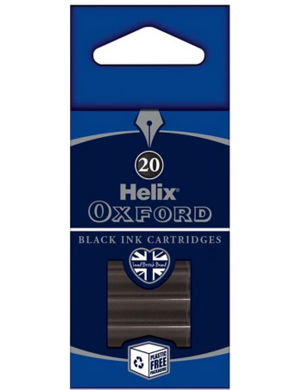 Oxford Fountain Pen Ink Cartridges 20pk - Black